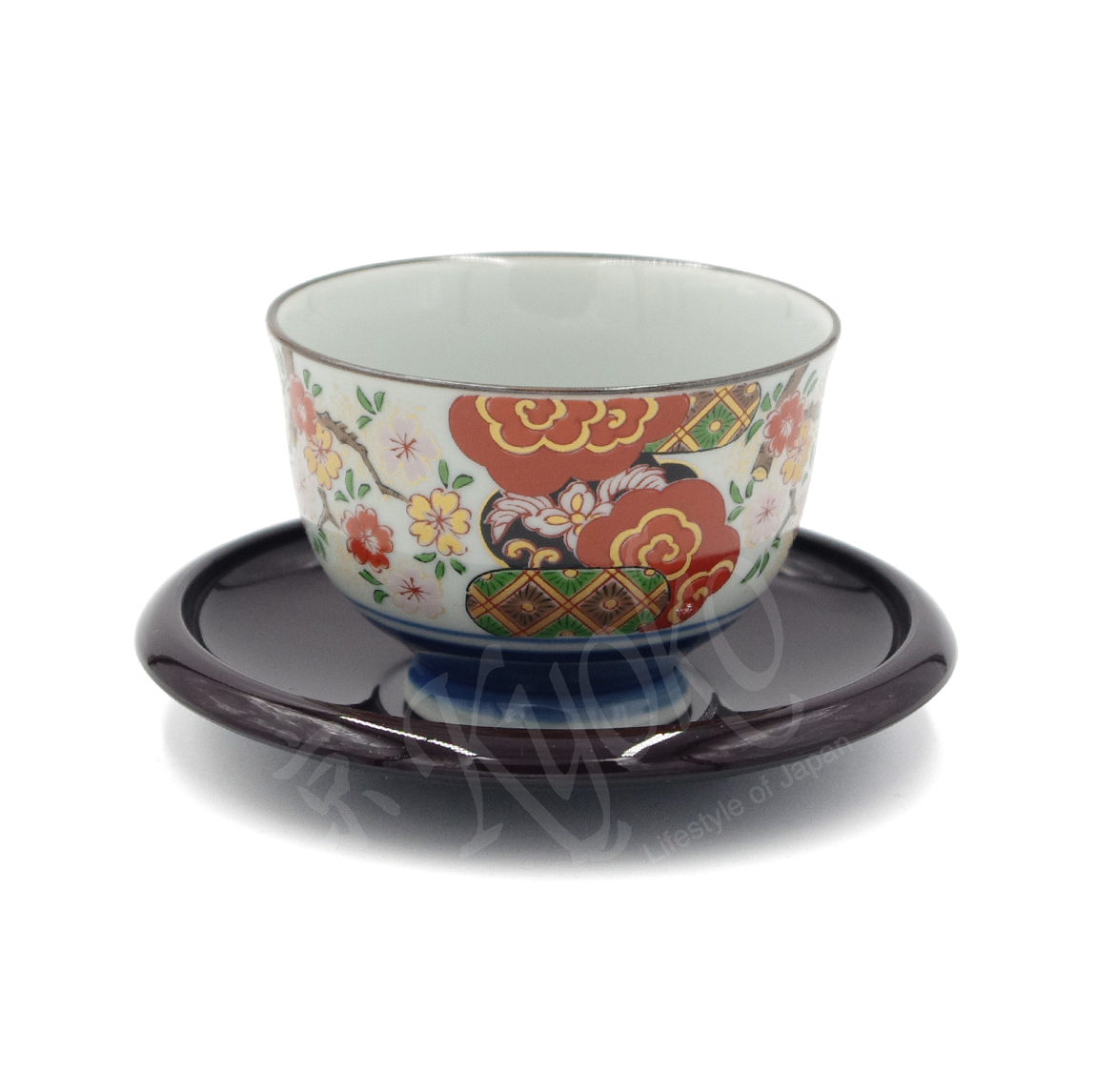 10-266: 5 Teecups mit Untersetzer, Nishiki Heian – Bild 2