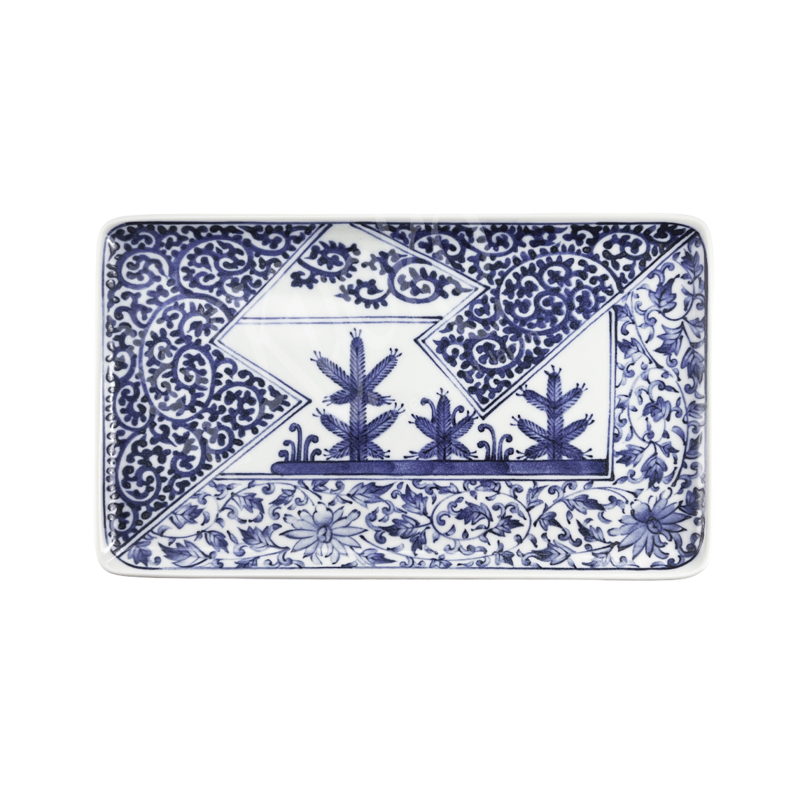 21-277: rechteck. Teller Gras, 14,3x24x2 cm