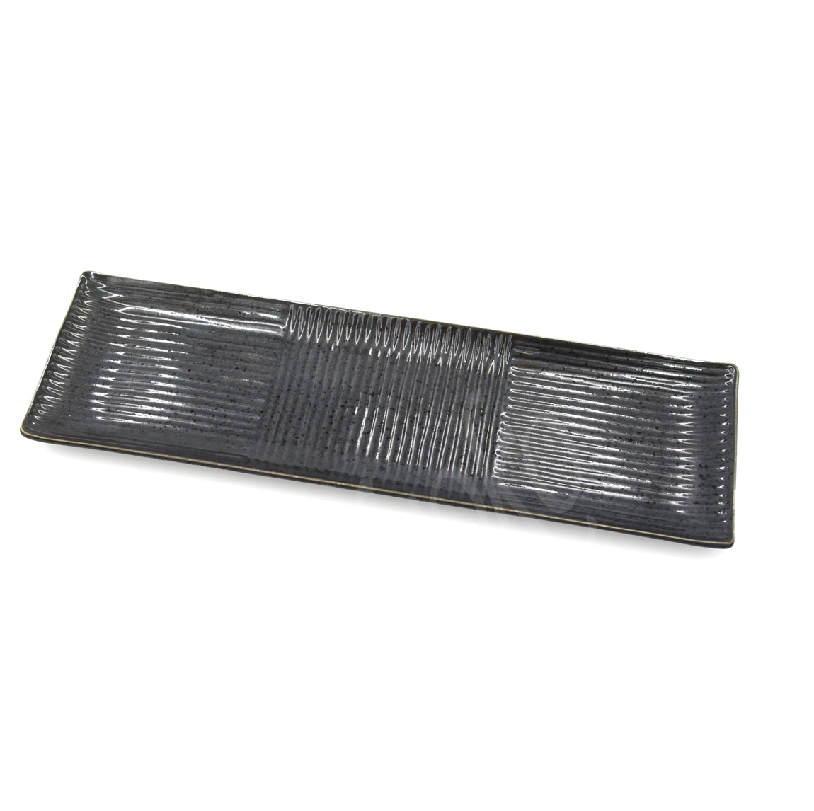 21-299: Servierplatte Ginsai Kuro, 10,5x33,5cm