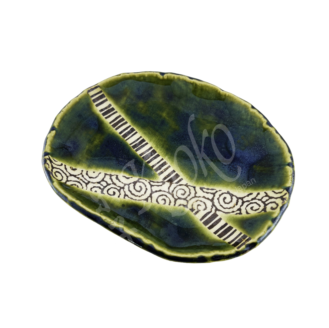21-302: Platte Oribe oval, 12,5x16cm