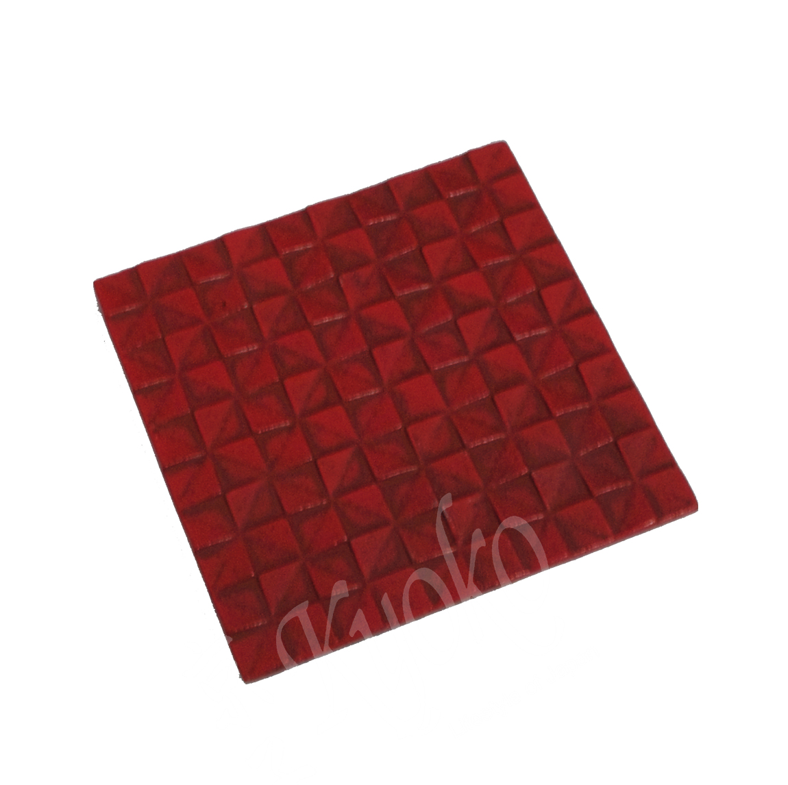 14-766: Untersetzer Grid S, rot, Gusseisen 11 x 11 cm