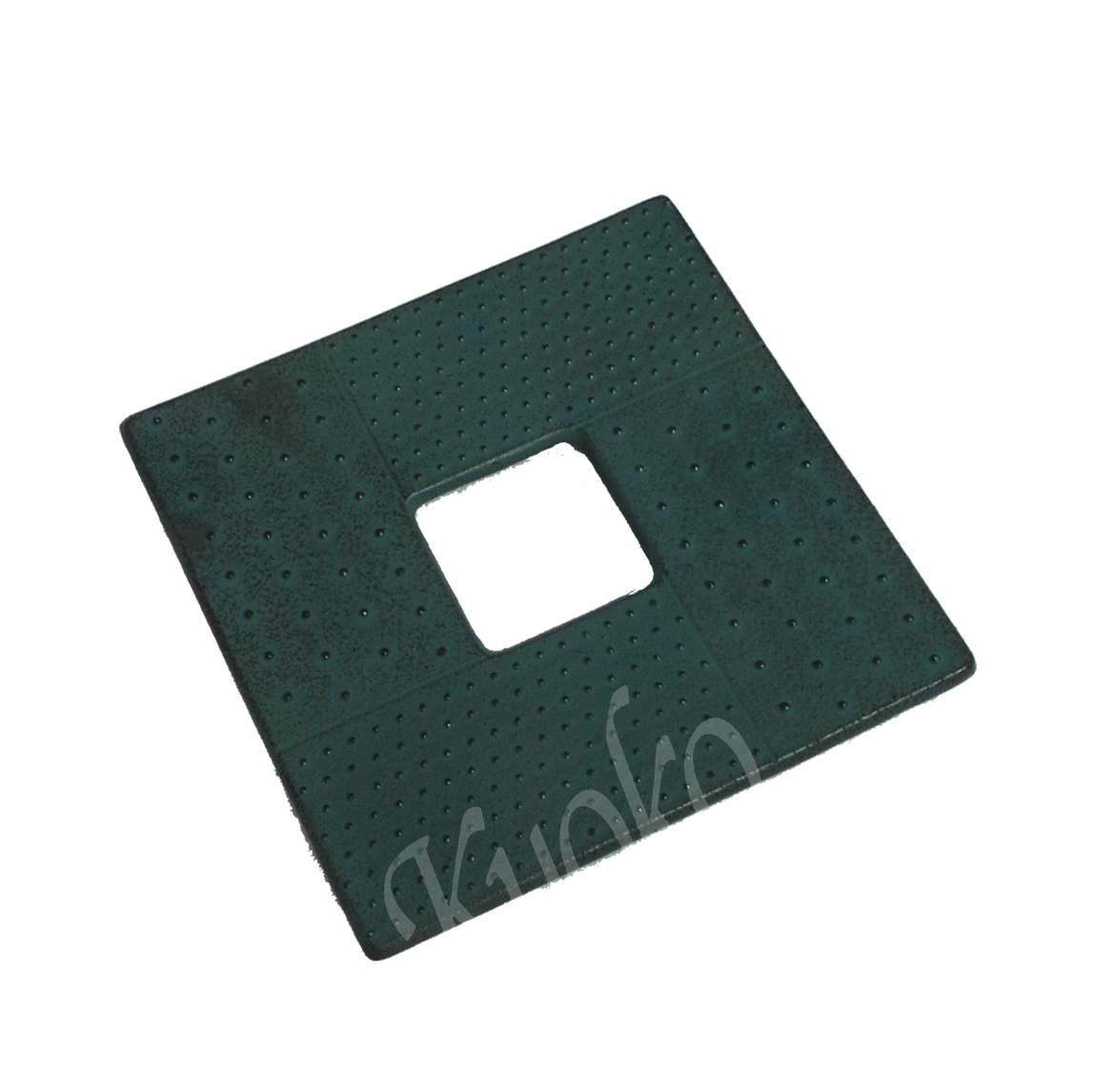 14-773: Untersetzer Arare quadr., grün, Gusseisen 13 x 13 x 1 cm