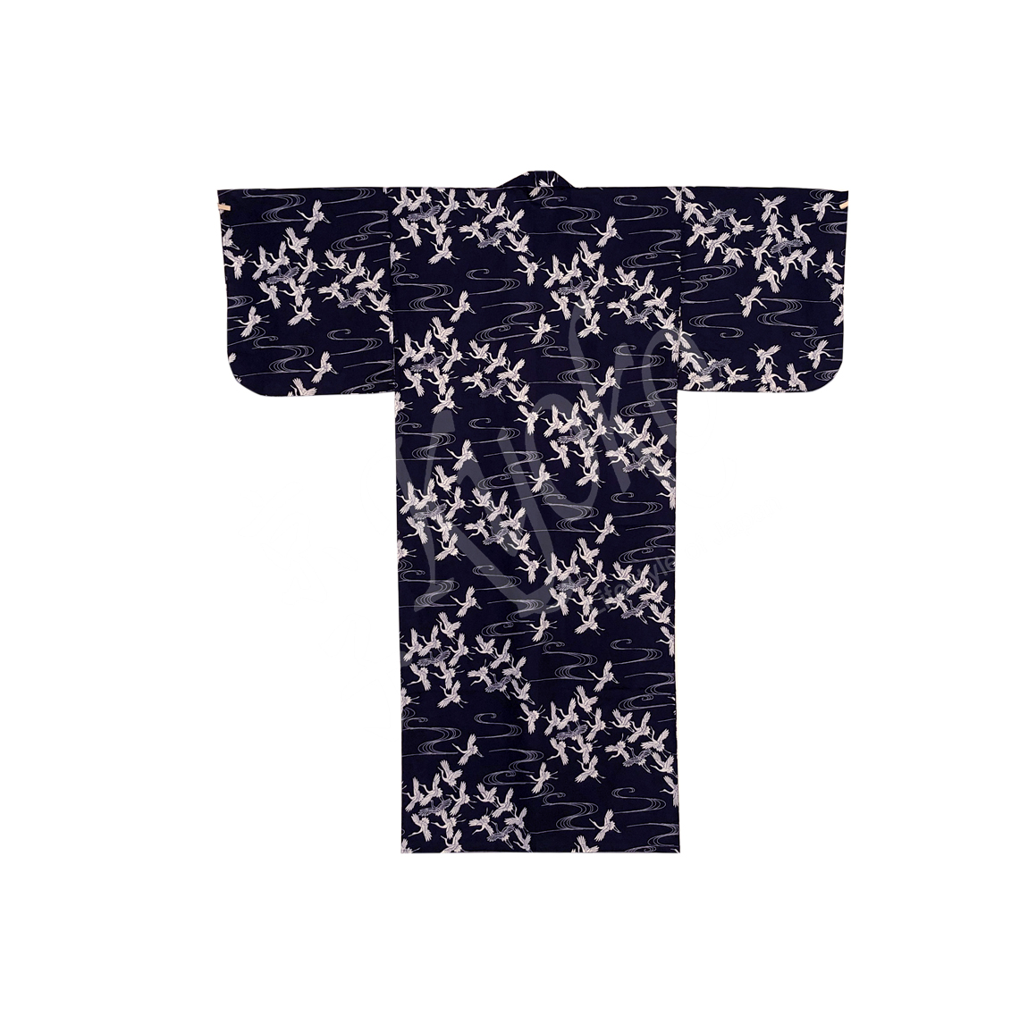 56-165: Yukata Tsuru, d'blau, 56"
