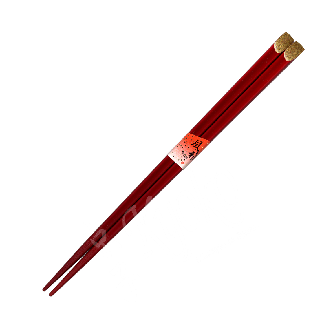 22-055: Essstäbchen, rot mit Gold, 22,5 cm