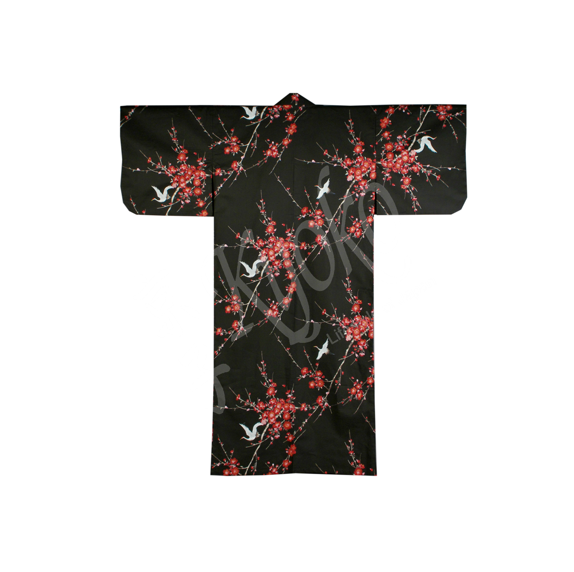 56-630: Kimono Cherry Blossom schwarz BW 55"