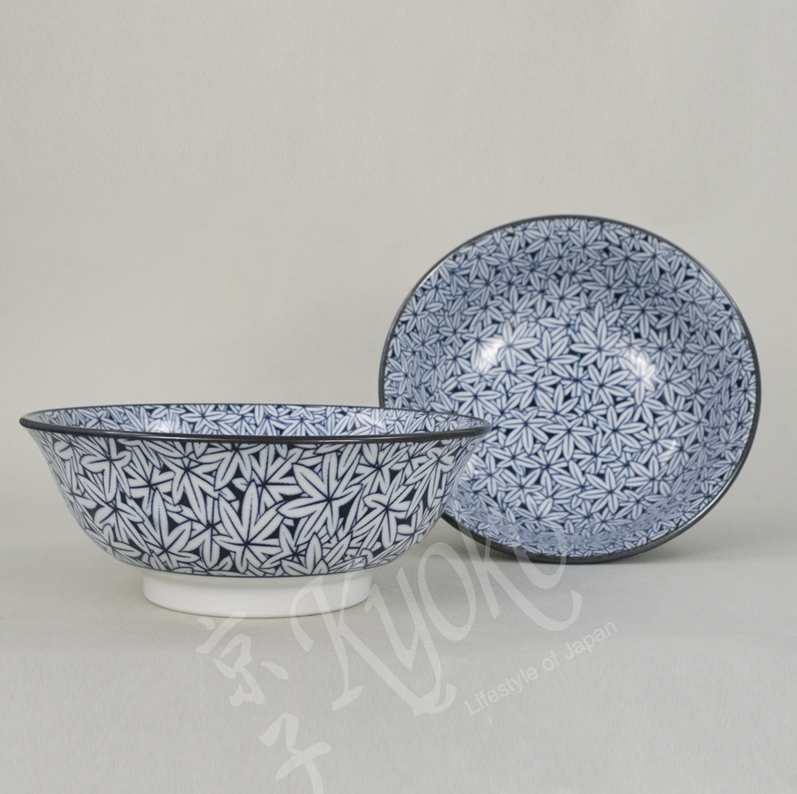 20-602: Schüssel Momiji, blau/weiß, ø = 20,5 cm; H = 8 cm