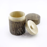 12-335: Teedose Holz, 35 g, ø = 5,3 cm; H = 7,5 cm