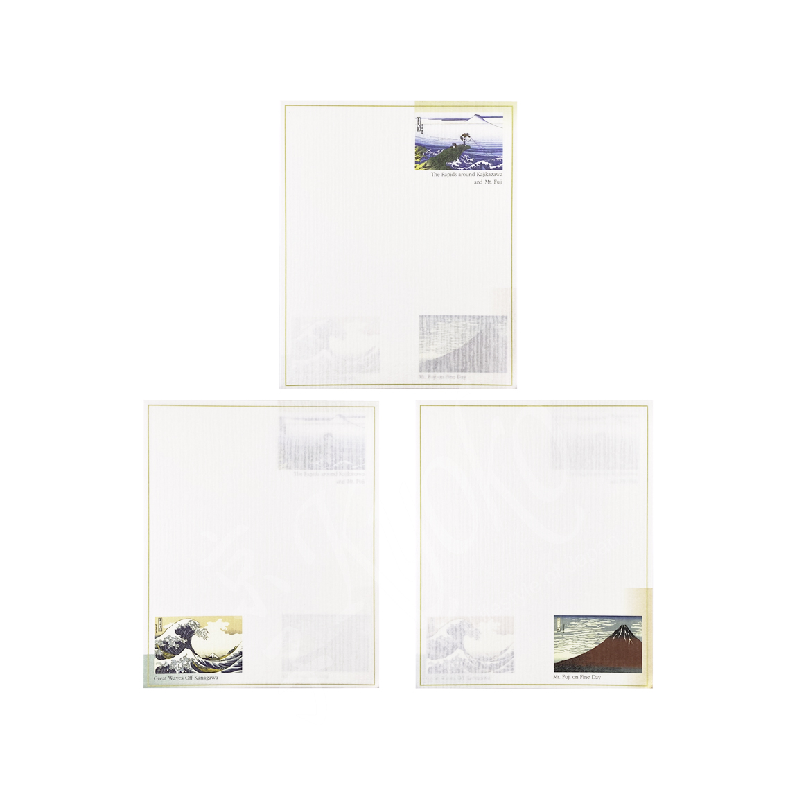 65-624: kl. Briefpapier-Set Hokusai 18; 4,14x17 cm – Bild 3