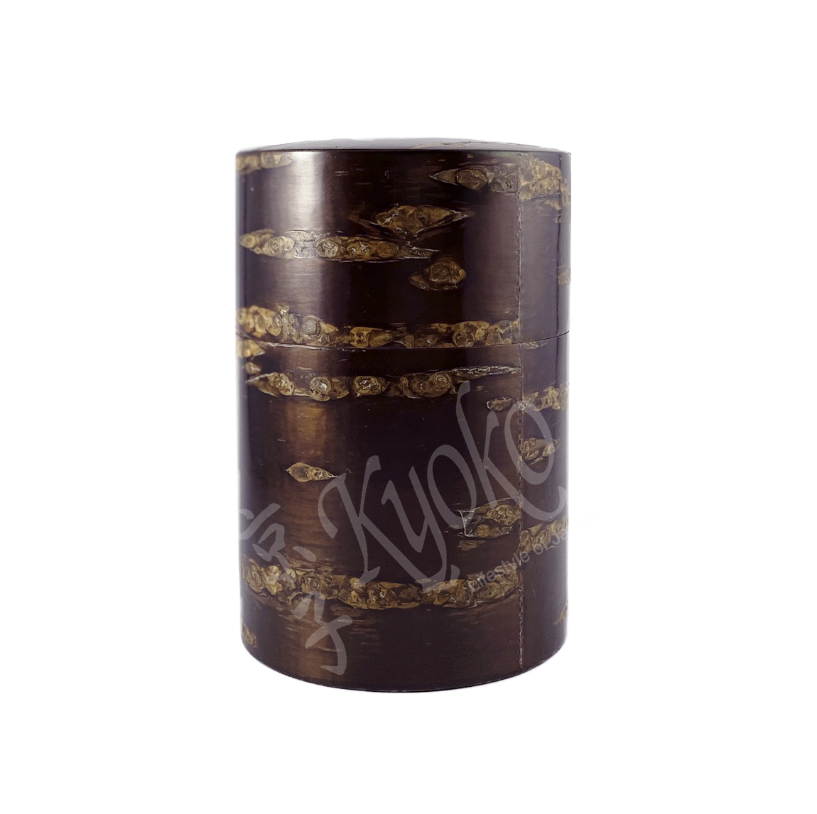12-332: Teedose Sakura, Holz, 200 g, ø = 8 cm; H = 12 cm