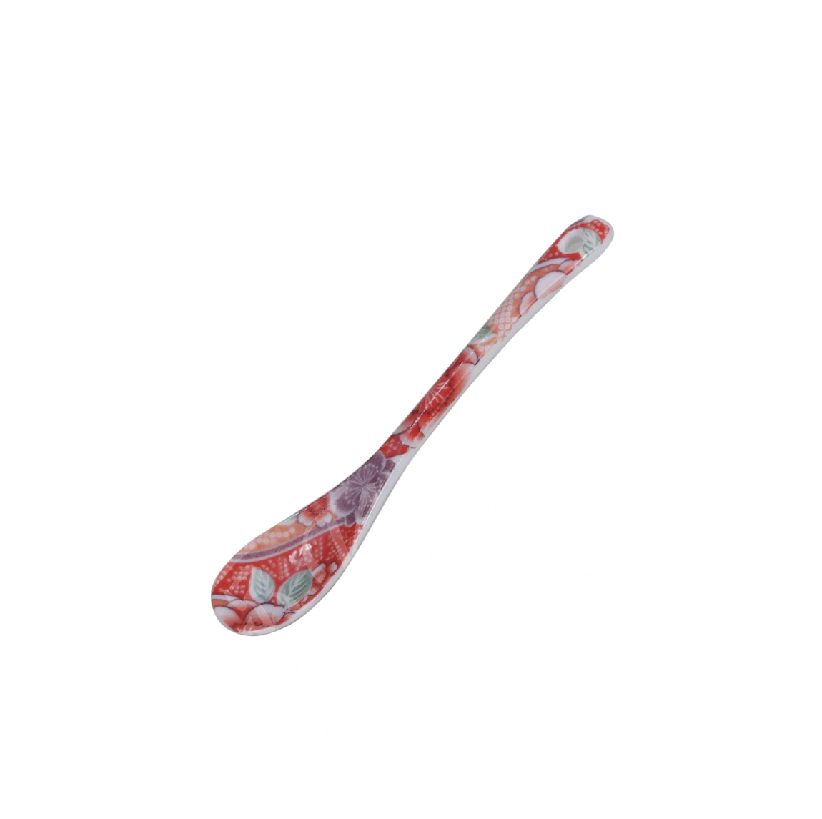 20-334: Löffel Benizome, Porzellan, klein, rot, 2,5 x 12 cm