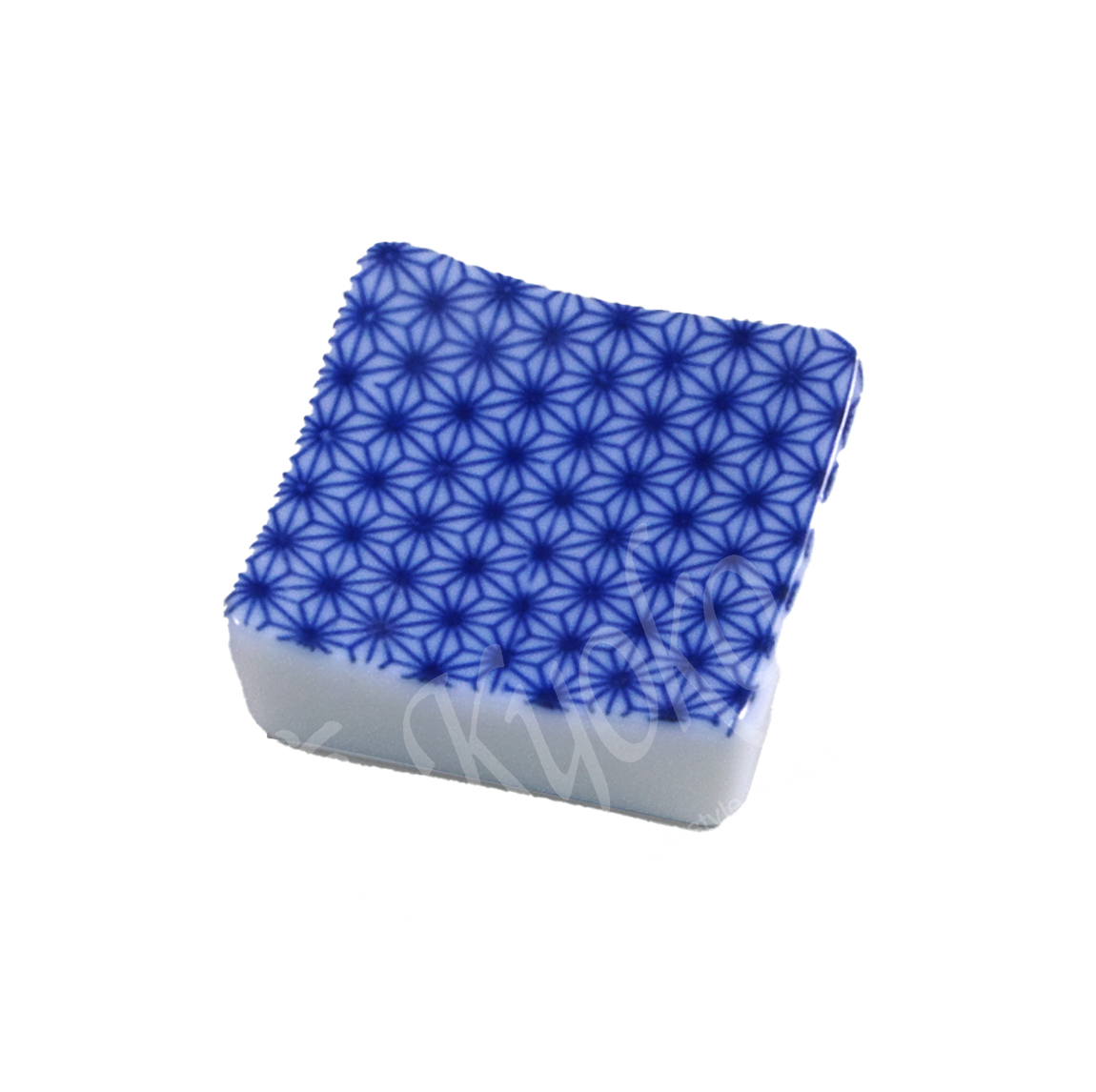 20-418: Essstäbchenbank Ko Asanoha, rechteck., blau, 3,5 x 3,5 cm; H = 1,2 cm