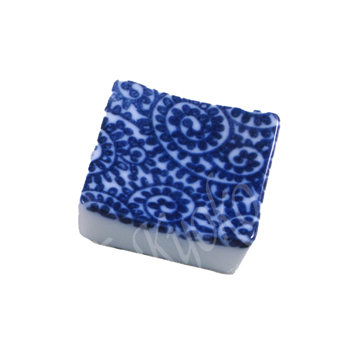 20-419: Essstäbchenbank Tako Karakusa, rechteck., blau, 3,5 x 3,5 cm; H = 1,2 cm