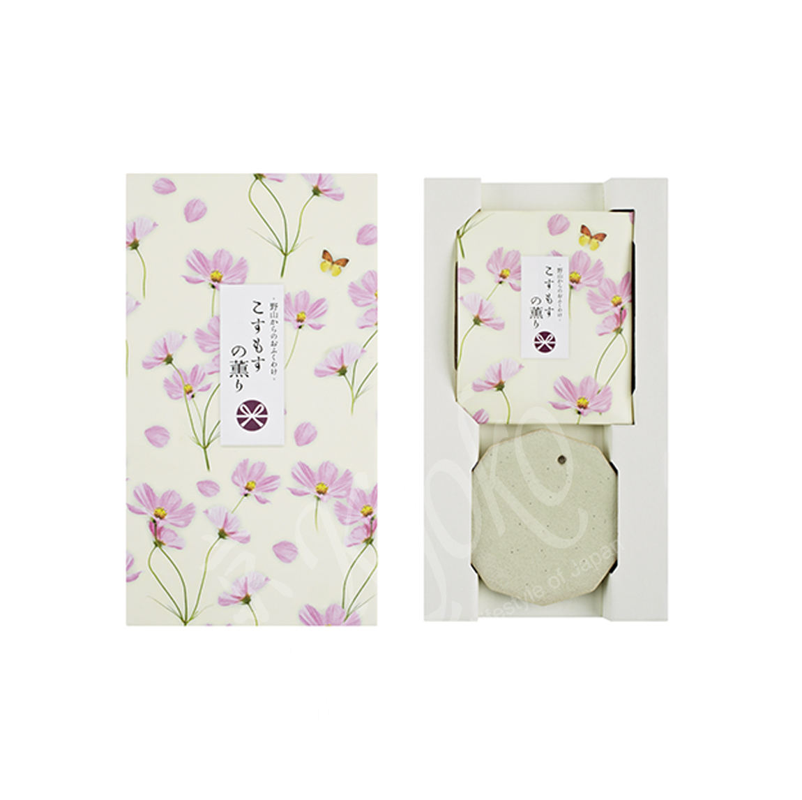 38632: Country hills Cosmos flowers, 6 Sticks mit Incense Halter
