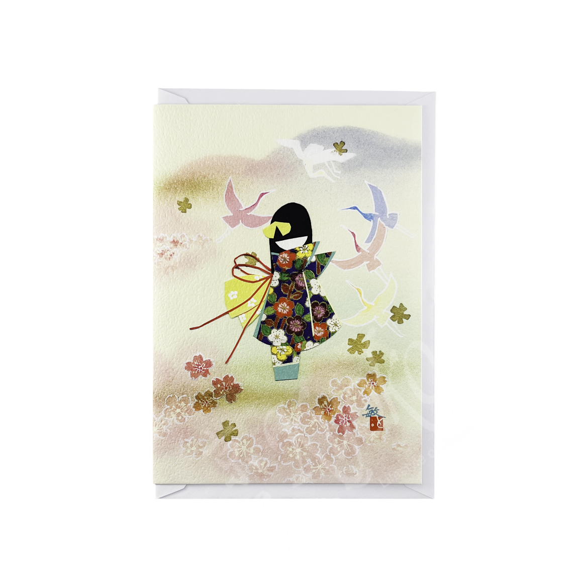65-345: Briefkarte Warabe Tsuru 11,5x16,5 cm