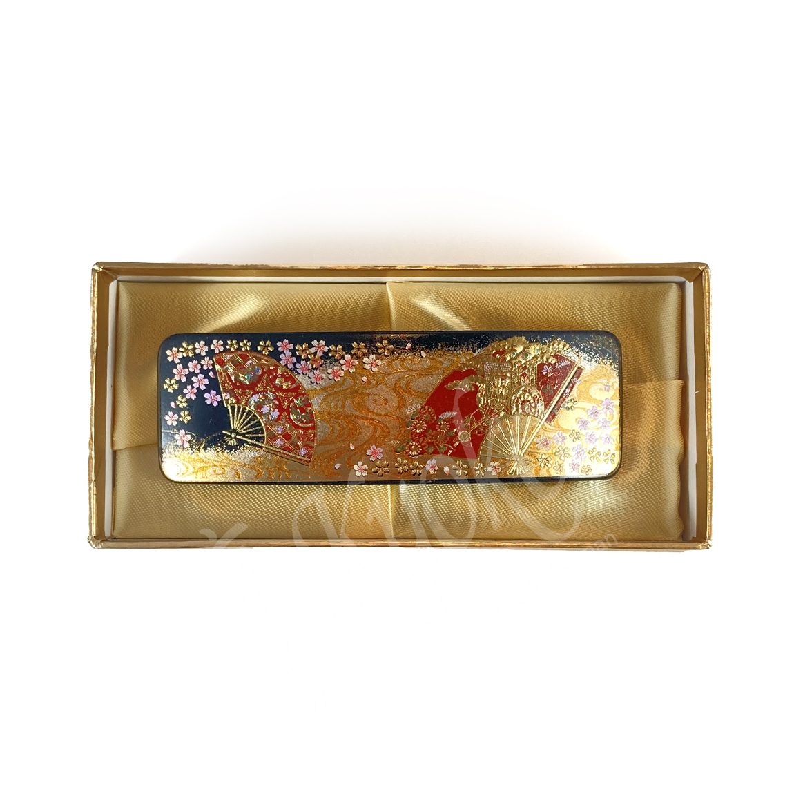 68-259: Haarspange Miyabi, Lack, schwarz, 11 x 3,5 cm – Bild 3
