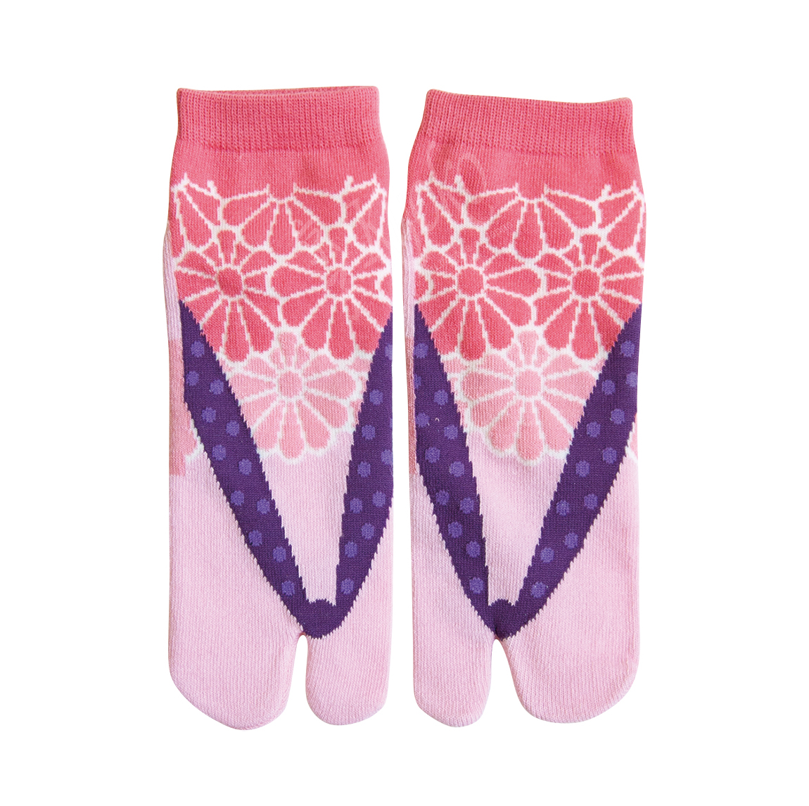 56-413: Cotton Tabi Socks Kiku 23-25cm