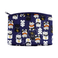 66-139: Pouch Neko, blau, BW 16x12 cm