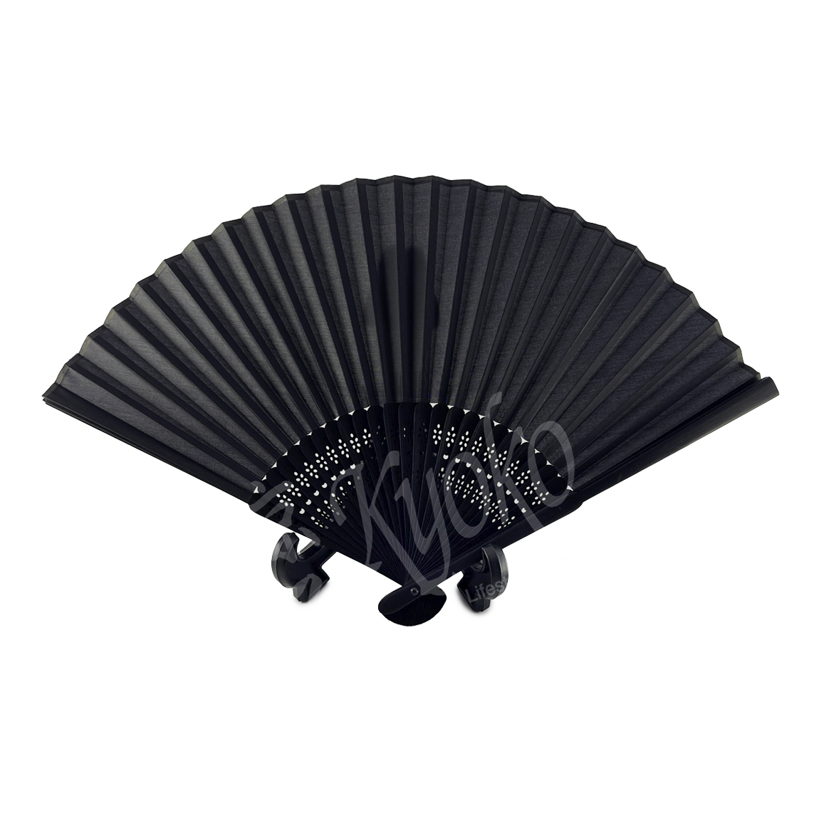 55-328: Fächer schwarz, Polyester, 21cm