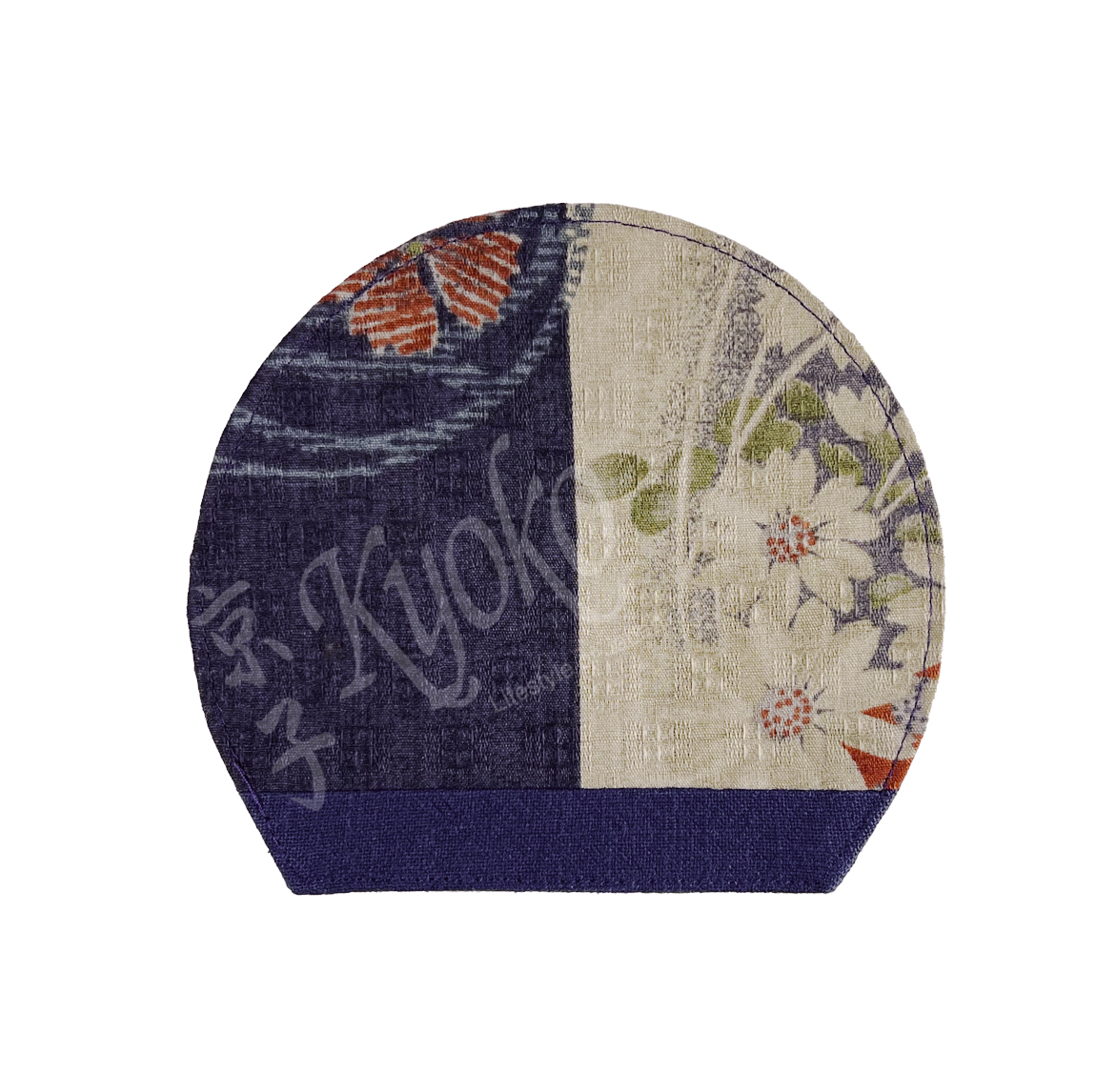 26-281: Stoffuntersetzer Halbmond, BW, blau, 11 x 12 cm – Bild 2