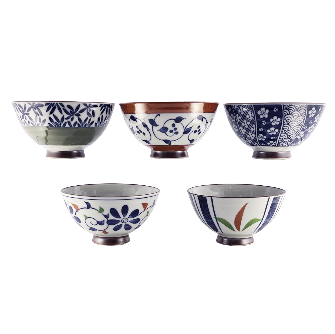 20-699: 5 Reisschalen Set Some Nishiki Irodori