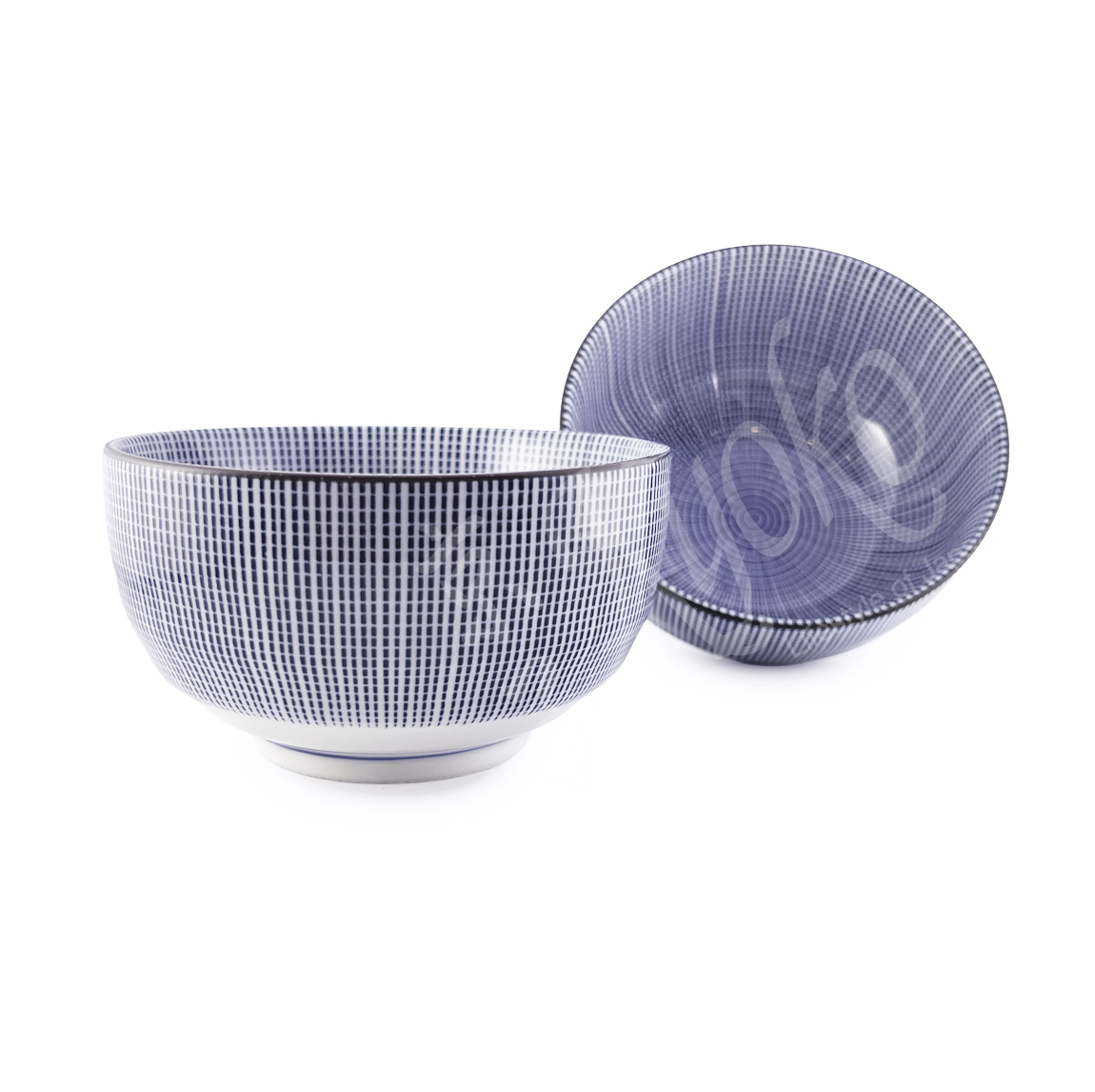 20-219: Schüssel Sendan Tokusa tief, blau, ø = 12,8 cm; H = 7 cm